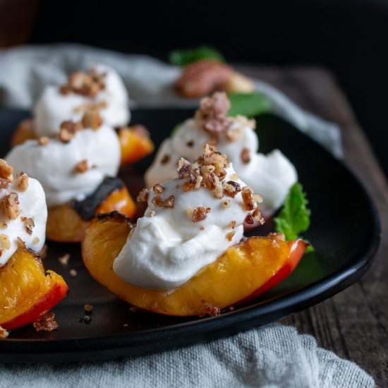 Grilled Nectarines & Coconut Cream
