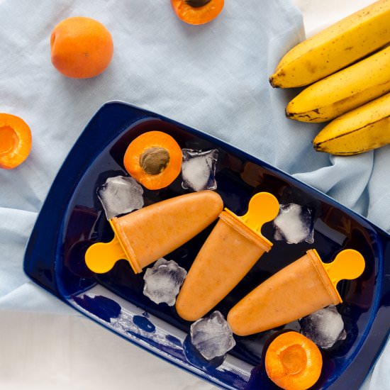 banana and apricot ice-pops