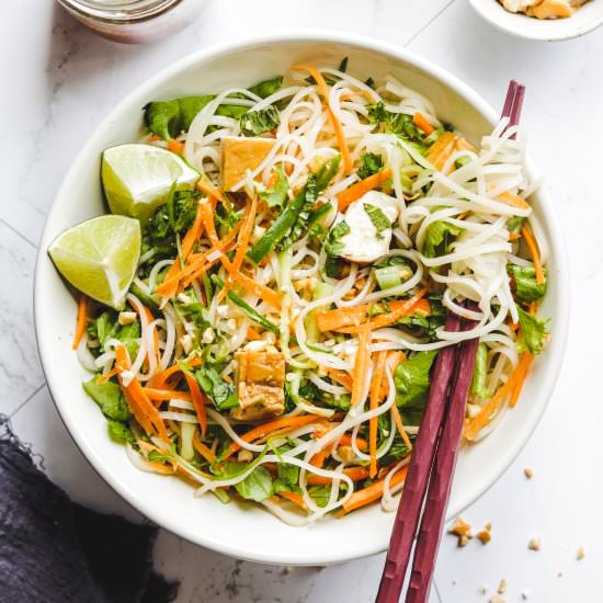 vermicelli noodle salad with tofu