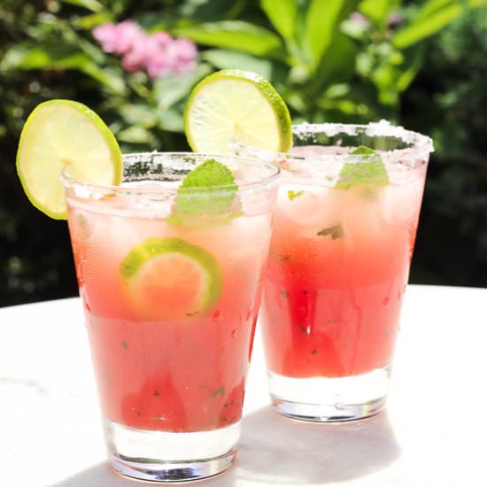 Watermelon mojitos
