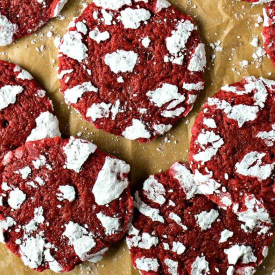 RED VELVET CRINKLE COOKIES