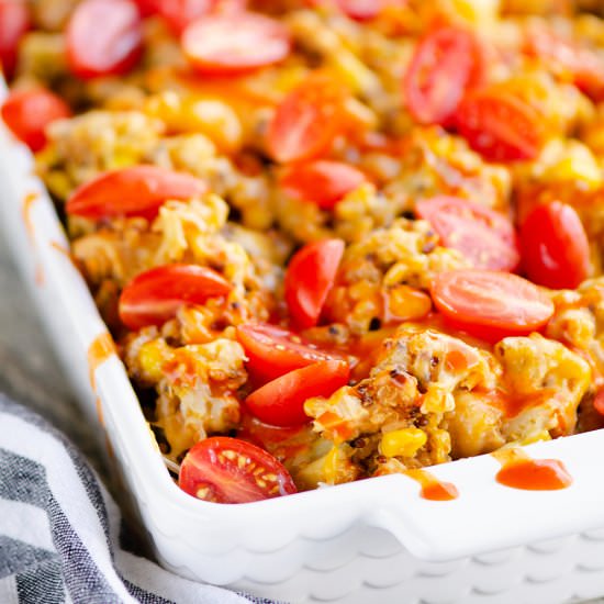 Pressure Buffalo Chicken Quinoa