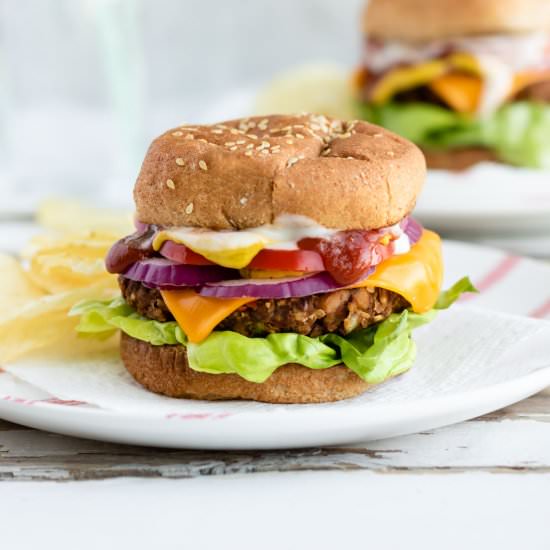 Tempeh + Chickpea Burgers | Vegan