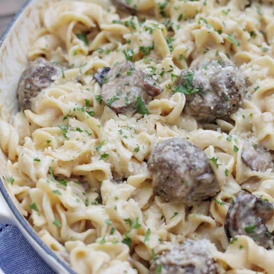One Pot Swedish Meatball Pasta