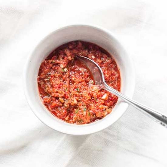 Red chimichurri sauce