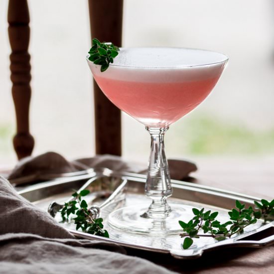 Rhubarb Thyme Gin Sour