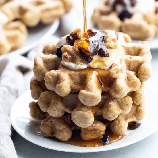 carrot zucchini spice cake waffles