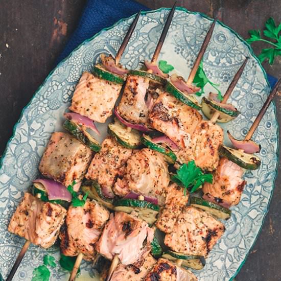 Mediterranean Salmon Kabobs