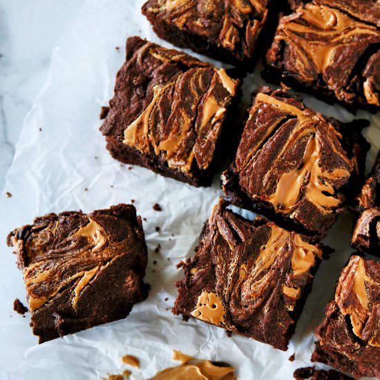 Peanut Butter Swirl Brownies