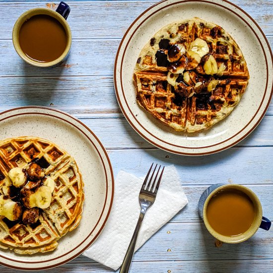 Banana Chocolate Chip Waffles