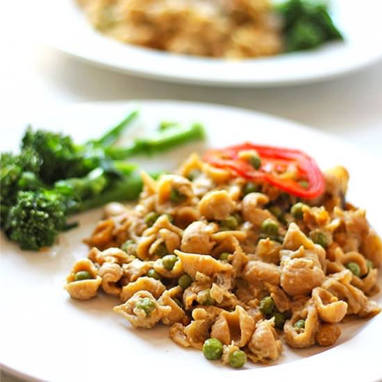 plant-based “tuna” casserole