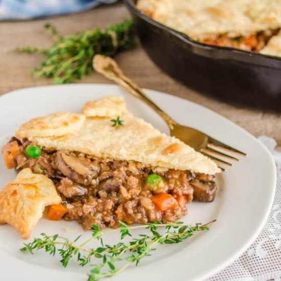 30 MINUTE SKILLET BEEF POT PIE