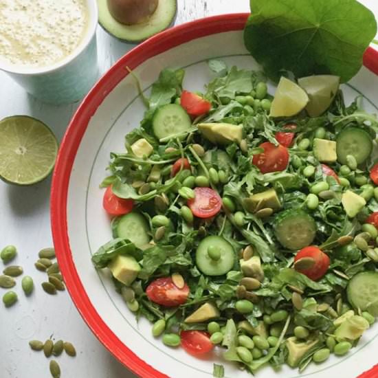 Deliciously green harvest salad