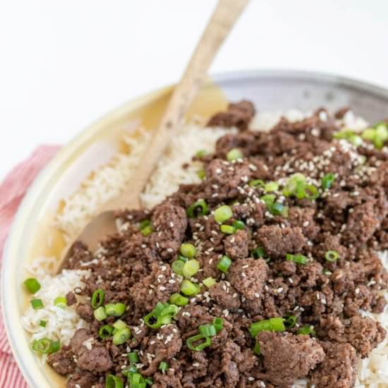 Easy Korean Ground Beef and Rice