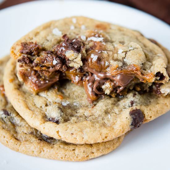 NUTELLA AND DULCE DE LECHE COOKIES