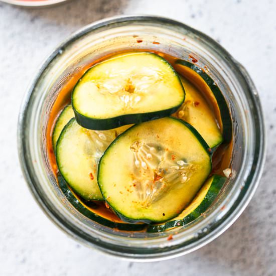 Spicy Asian Marinated Cucumbers
