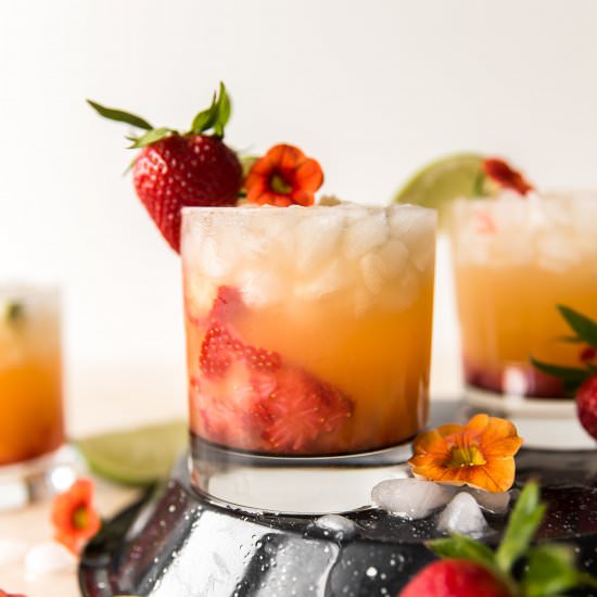 Strawberry Peach Margaritas