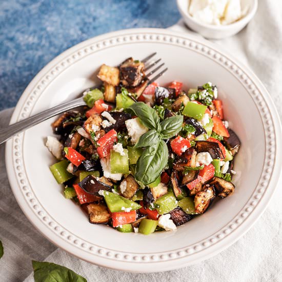 Roasted eggplant salad