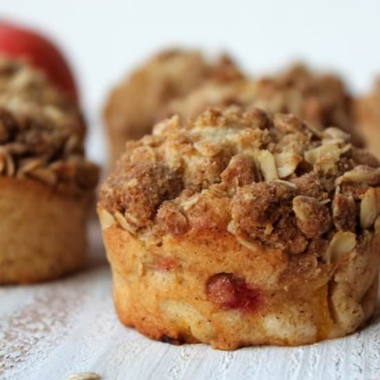 Peach Oat Crumb Muffins