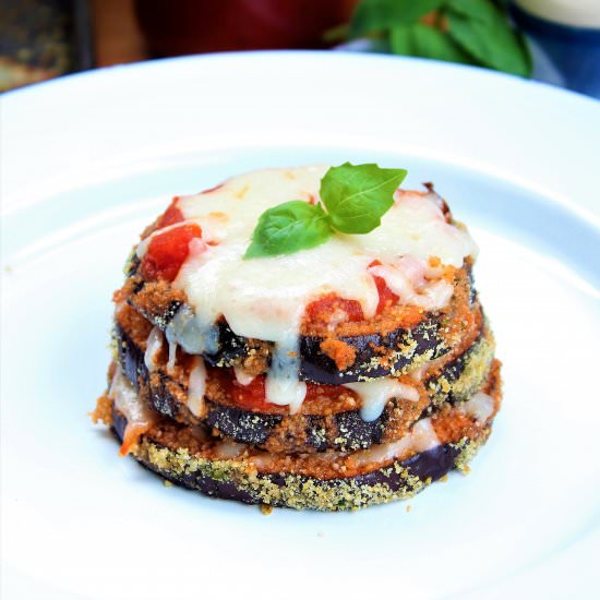 Gluten Free Eggplant Parmesan Stack