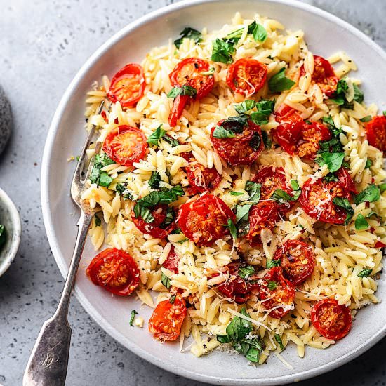 Roasted Tomato Garlic Orzo