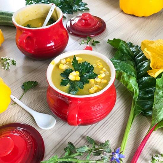 Summery Patty Pan Soup (vegan)
