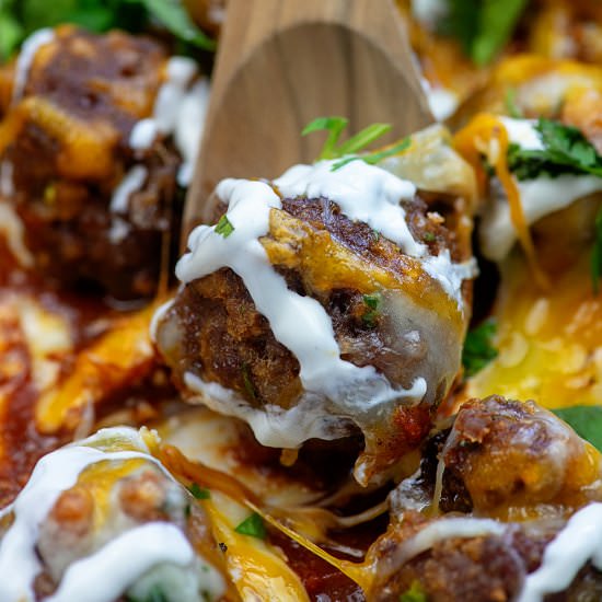 ENCHILADA MEATBALL CASSEROLE