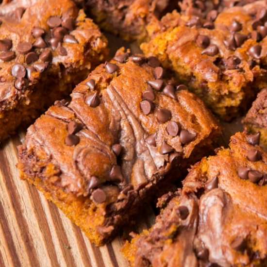 NUTELLA SWIRLED PUMPKIN BARS
