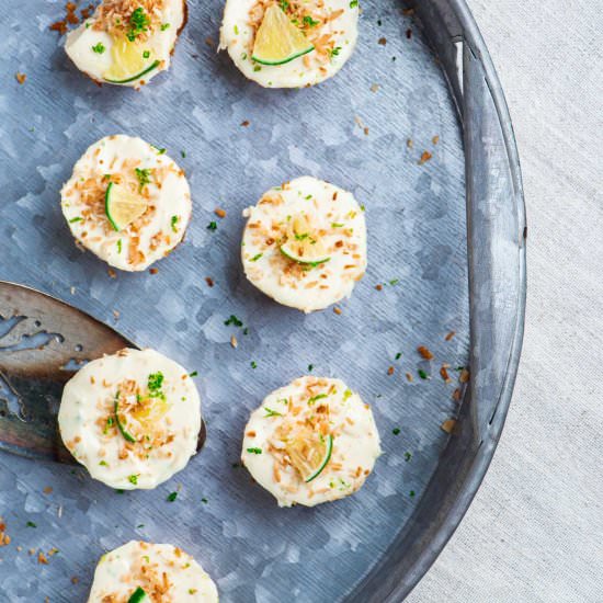 Lime Cheesecake Bites w/ Toasted Co