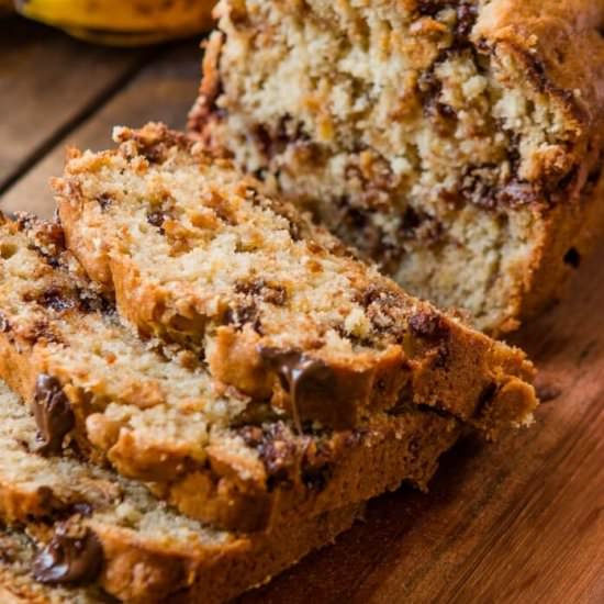 PEANUT BUTTER BANANA BREAD [+ VIDEO