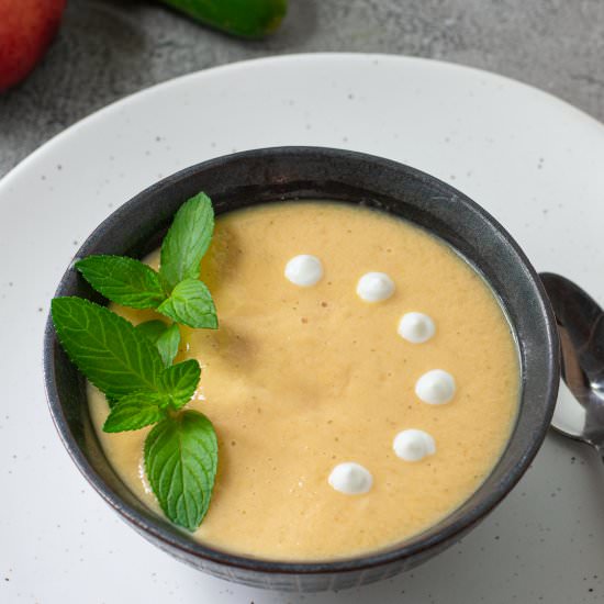 Chilled Peach & Cucumber Soup