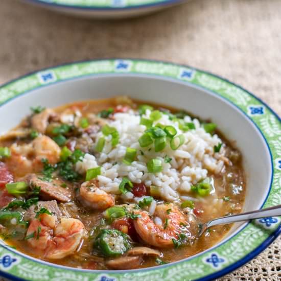 Gumbo w/ Chicken, Shrimp & Sausage