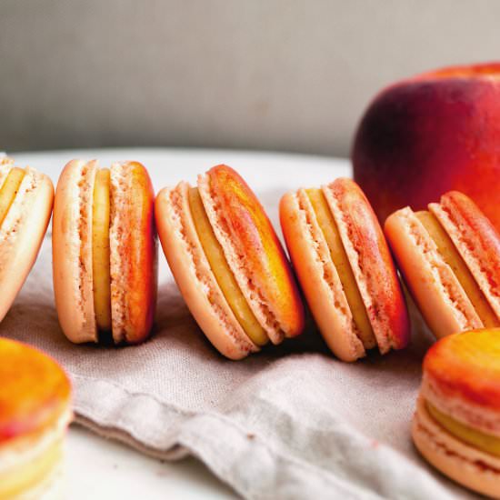 Peach Cobbler Macarons