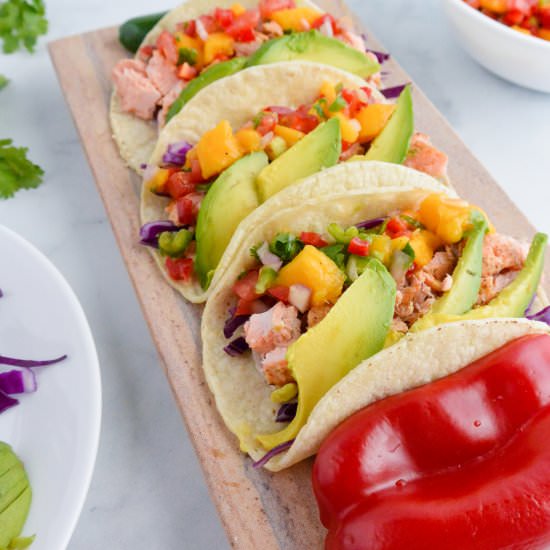 Salmon Tacos with Mango Salsa
