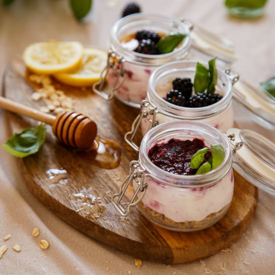 Blackberry & Basil Oatmeal Parfait