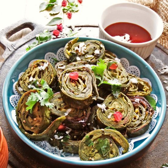 Colocasia Leaf Fritters