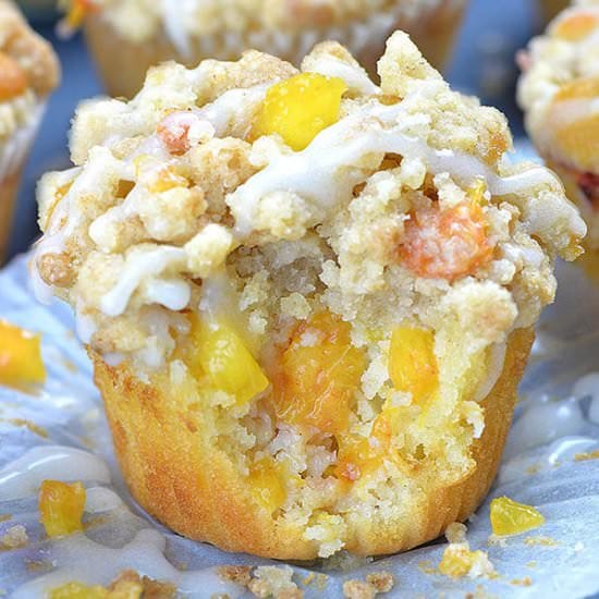 Peach Crumb Muffins