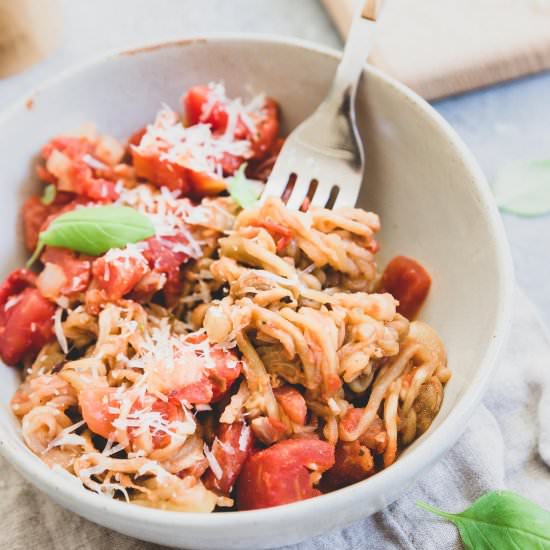 Tomato Basil Eggplant Noodles