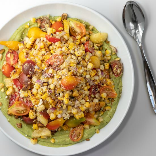 Corn Salad with Avocado Pesto