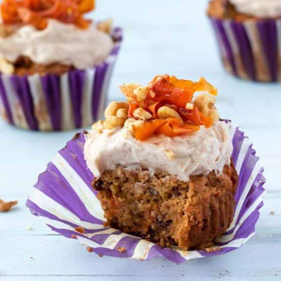 Carrot Cake Muffins w/ Creamy Frost