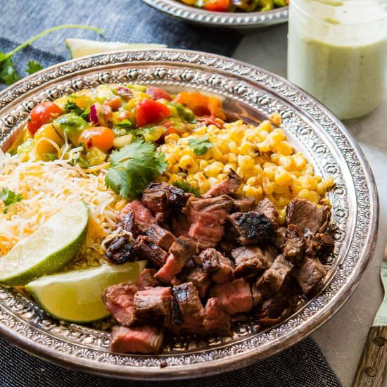 EASY GRILLED STEAK BURRITO BOWLS