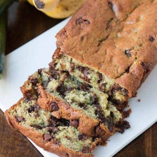 CHOCOLATE CHIP BANANA ZUCCHINI BREA