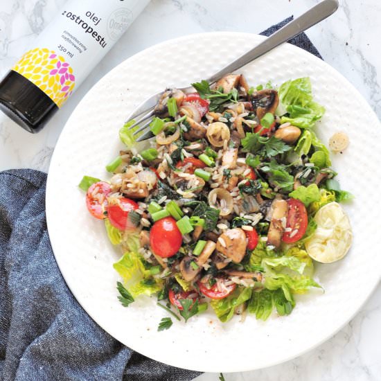 Quick Thai salad with mushrooms
