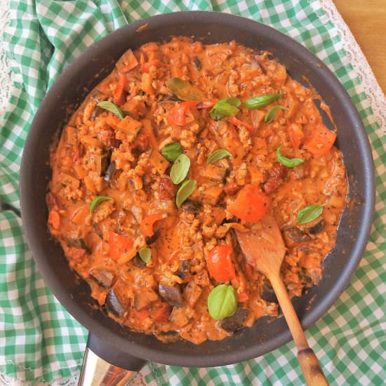 Ground Meat and Eggplant Stew