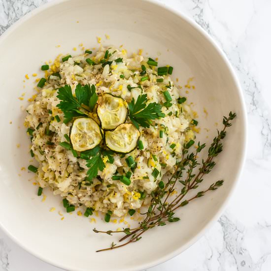 Creamy Courgette Risotto with Tofu