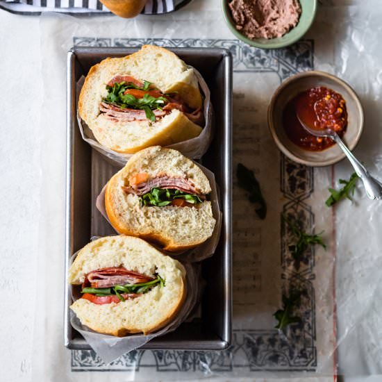 Ham and Salami Vietnamese Sandwich