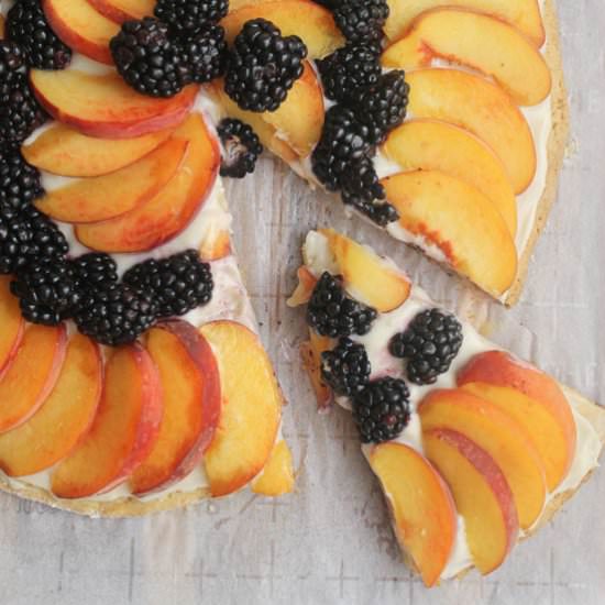 Peach and Blackberry Fruit Pizza