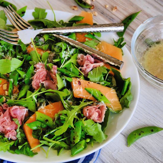 Melon, Prosciutto & Snap Pea Salad