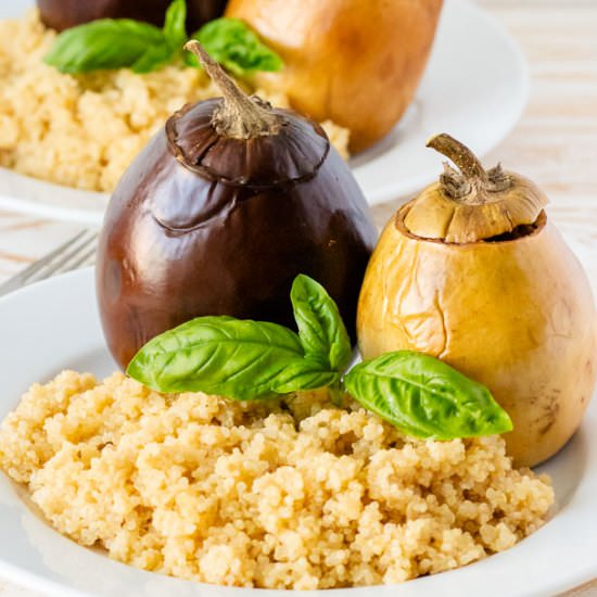 Seitan Stuffed Eggplant
