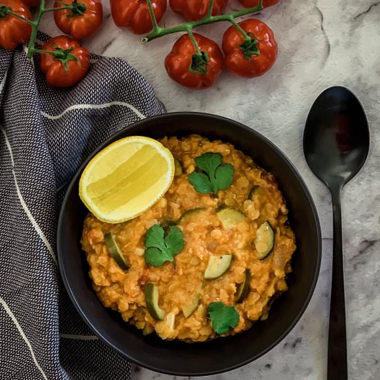 Red Lentils with Zucchini